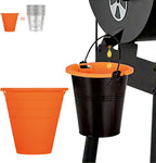 2pcs reuasble Silicone Grease Bucket Liners Compatible for Traeger/Pit Boss ect/Oklahoma Joe' /Green Mountain Grill Drip Tray Bucket Liner for pro Pellet Wood Smoker Grill Accessories（Orange）