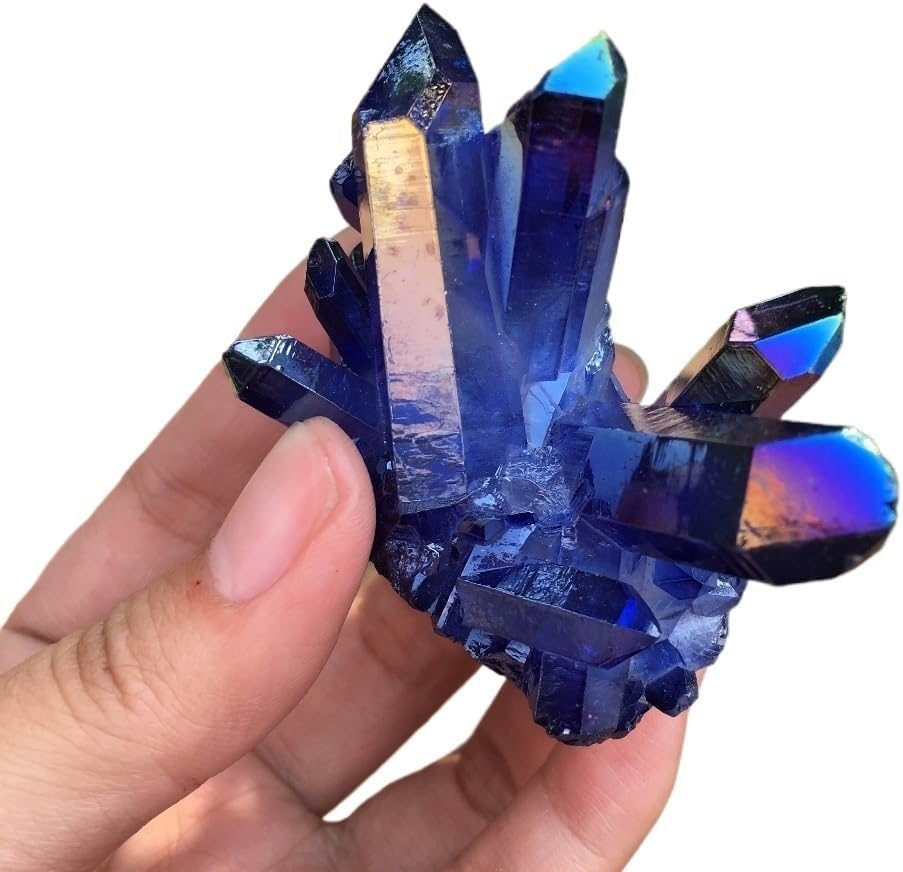 Stone Blue Quartz Crystal Bismuth Silicon Cluster Home Decoration Gemstone Stone