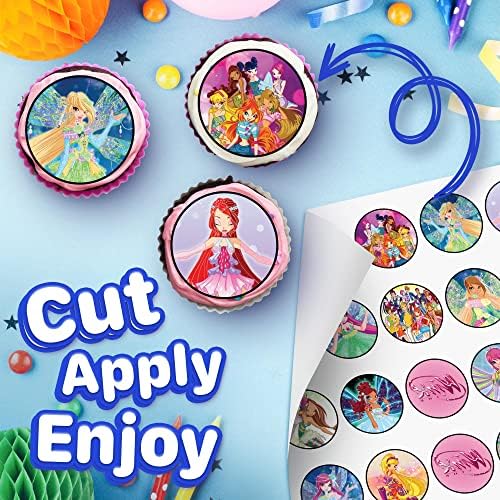 30 x Edible Cupcake Toppers Themed of Girl Pink Club Collection of Edible Cake Decorations | Uncut Edible on Wafer Sheet
