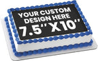 Custom Edible Prints on Cake: Create Your Special Event with Custom Edible Image Toppers - Upload Photos for Unique, Stylish Designs on Rectangular, Round Cakes Designs - 7.5" x 10" Rectangular