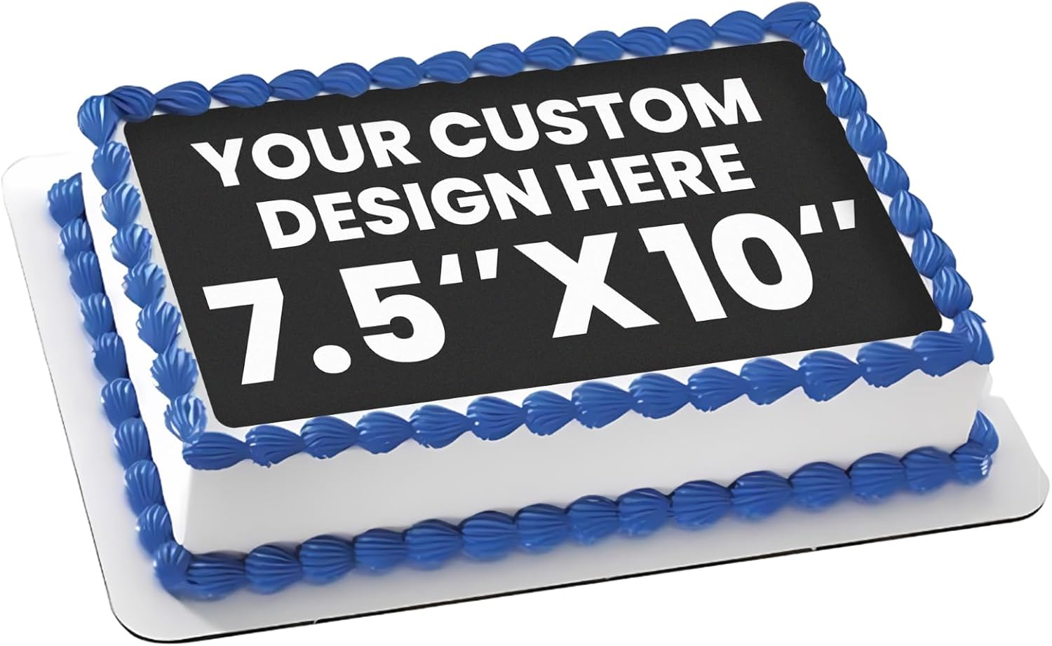 Custom Edible Prints on Cake: Create Your Special Event with Custom Edible Image Toppers - Upload Photos for Unique, Stylish Designs on Rectangular, Round Cakes Designs - 7.5" x 10" Rectangular