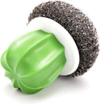 Stainless Steel Kitchen Cleaning Ball Spiral Scrubbers for Cactus Decor Dish Washing Brush Bowl Handle Non-Skid Pot Brush