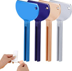 ElevateTech Toothpaste Squeezer, 4 Pcs Tube Key Tube Squeezers Dispenser Metal Wringer Key Practical Tube Roller Tool for Cosmetic Cream Toothpaste Squeezer (Silver/Purple/Blue/Rose Gold)