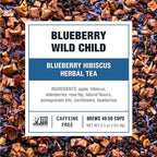Tiesta Tea Blueberry Wild Child, Loose Leaf, Blueberry Hibiscus Herbal Tea, Premium Non-Caffeinated Blend, Make Hot or Iced, Brews Up to 50 Cups, 5.5 Ounce Refillable Tin