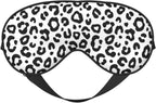 Sleep Eye Mask Black and White Leopard Sleep Mask for Women Men Comfortable Eye Mask with Adjustable Strap Soft Eye Cover Blindfold for Travel Yoga Nap Shift Work