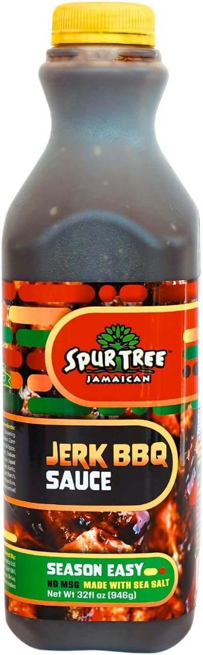 Spur Tree Jerk BBQ Sauce – Authentic Jamaican BBQ Seasoning to Spice Up Your Life – BBQ Rub with All-Natural Ingredients – Smoky BBQ Sauce to Bring Some Island Flair (32 Oz)
