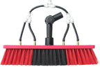 Water Fed Brush Head for High Window/Solar Panel Cleaning,Water Flow Through Brush Accessory with Angle Adapter Compatible with Acme/Euro Thread(Without Pole) (Brush-350)