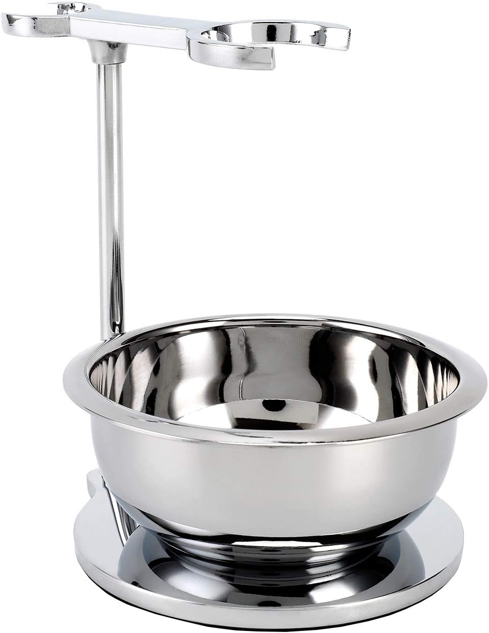 SANWA Deluxe Heavyweight Shaving Brush Razor Stand with Unbreakable Stainless Steel Shaving Bowl Set,Compatible with Gillette Fusion and Double Edge Safety Razor,Cartridge Razor