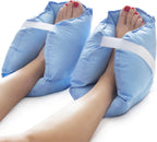 DMI Heel Cushion Protector Pillow to Relieve Pressure from Sores and Ulcers, Foot Pillow, FSA HSA Eligible, Adjustable in Size, Blue, White, Sold as a Set of 2