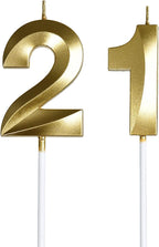 21st Birthday Candles,Gold Number 21 &12 Cake Topper for Birthday Decorations Party Decoration