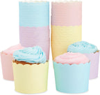 50 Pack Cupcake Liners Wrappers, Muffin Paper Baking Cup for Birthday Party, Rainbow Pastel Color