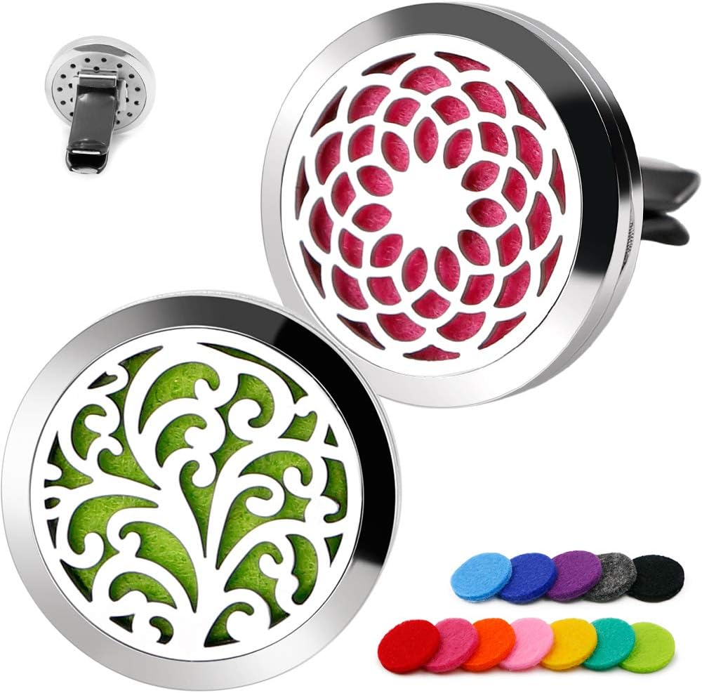 Car Diffuser Vent Clip - 2PCS 30mm Car Essential Oil Diffuser Vent Clips for Home Office Room with 12 Felt Pads Mother's Day, Birthday Gift for Women & Men