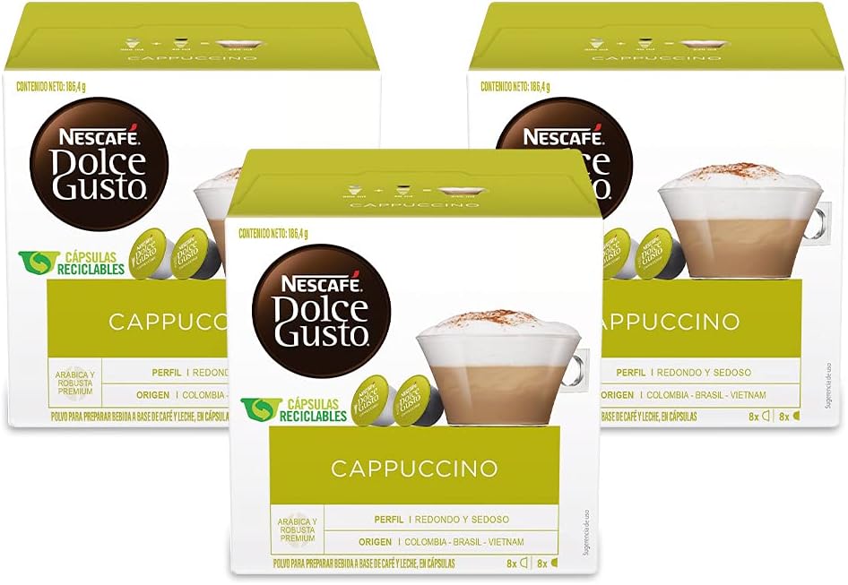 NESCAFÃƒâ€° Dolce Gusto Coffee Capsules Cappuccino, 16 Count (Pack of 3)