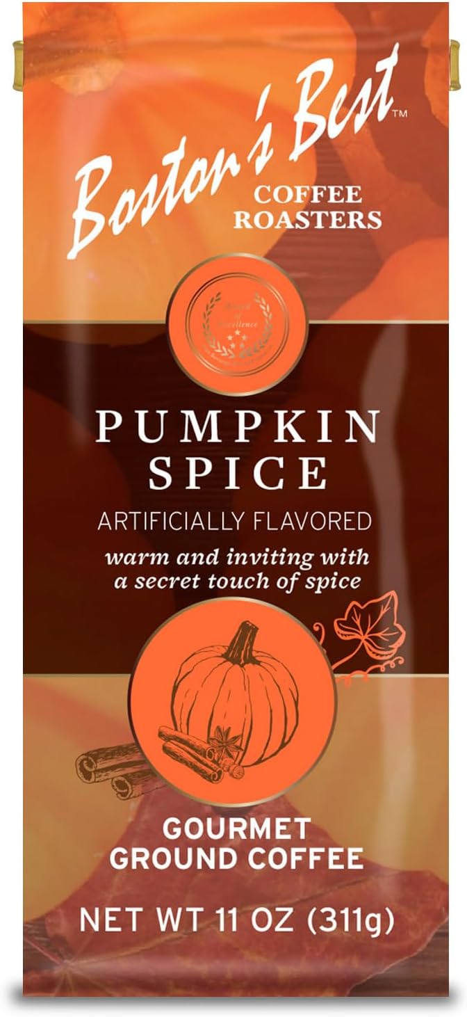 Boston’s Best Coffee - Fall-Inspired Pumpkin Spice Medium Roast Gourmet Delicious Flavored Coffee, Premium Ground - 11 oz. / 311 g Bag