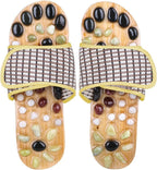 Acupressure Massage Slippers with Earth Stone, Therapeutic Reflexology Sandals for Health Pressure Point Acupoint Massager Shiatsu Arch Sore Feet Pain Relief and Wellness Gifts, Fit Women 6-7 Size