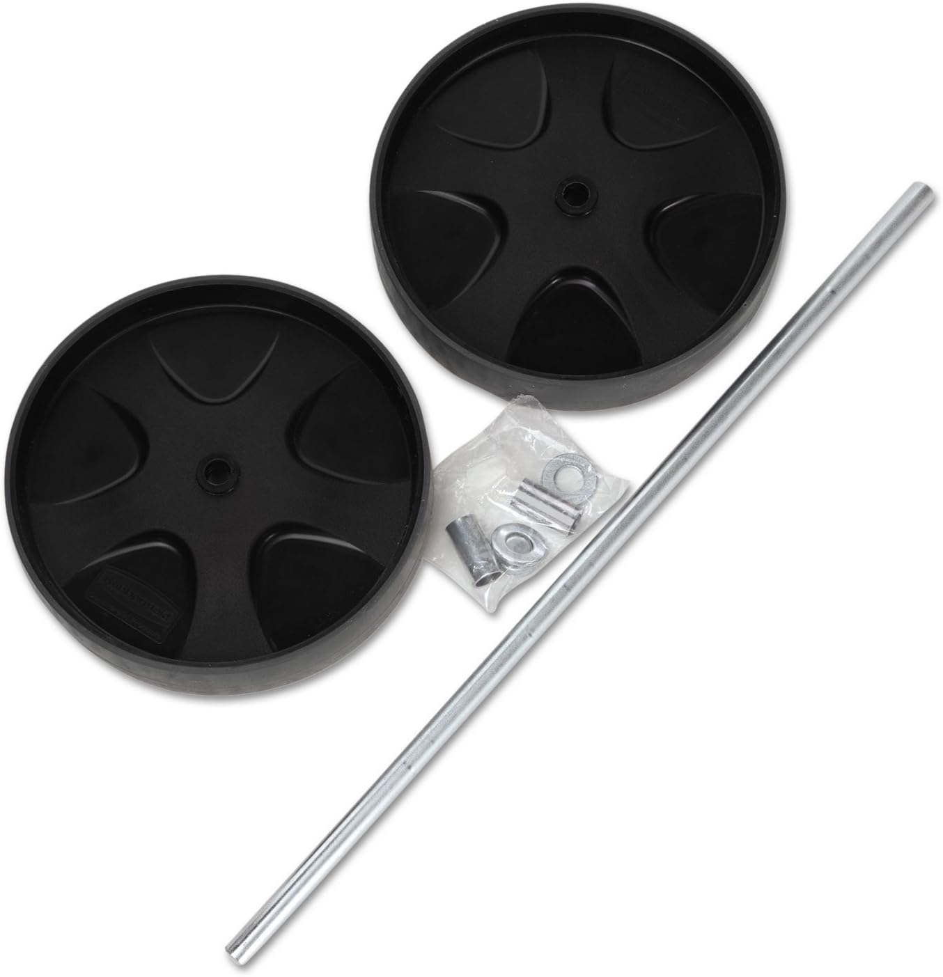 Rubbermaid Commercial Replacement Fixed-Position Bayonet Casters, 8-Inch Wheel, Gray, 2/Pack (RCP6173L9GRA)