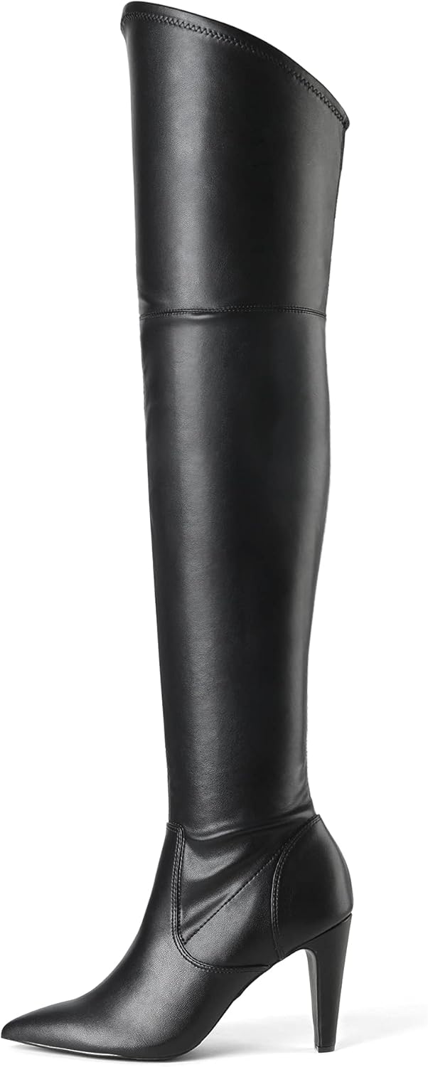 DREAM PAIRS Women's Thigh High Boots Over The Knee Heels Long Sexy Pointed Toe Boots