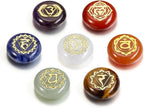 GEHECRST Chakra Crystals Stones Set 7 Chakra Healing Energy Crystals Gemstones Reiki Symbol Polished Pocket Palm Stone for Stress Relief Reiki Chakra Balancing Meditation Decoration Crystal Gifts