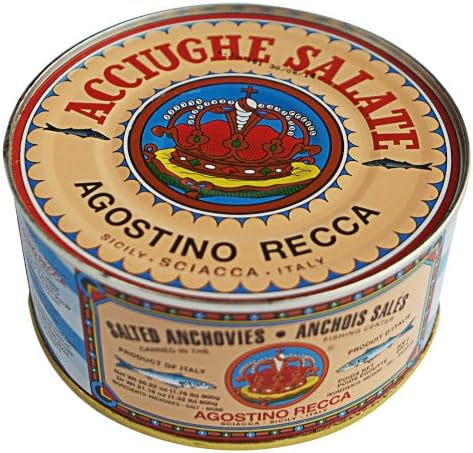 Agostino Recca Salted Whole Anchovies, 800g