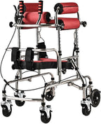 rollator Walker,Walker for Children, Standing Frame, Walking Aid Height Adjustable with Seat, Kids Upright Walker with Stainless Steel Frame, 6 Wheels Mobile Rolla(