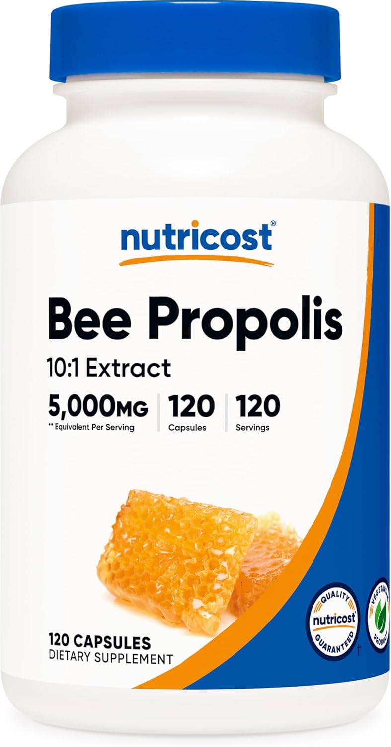 Nutricost Bee Propolis Extract 120 Capsules for 120 Servings Per Bottle - Gluten Free and GMO Free, Vegetarian Dietary Supplement