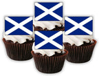 Scottish Flag Edible Cupcake Toppers, Scotland Flag Six Nations Rugby Cake Decorations, Scottish Party Decorations, Scotland Cookie and Cake Decor, 50 x 3cm / 1,18 Inch UNCUT Wafer Card Toppers