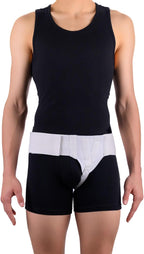 FlexaMed Left Side Inguinal Groin Hernia Truss with Compression Pad White - Small