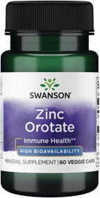 Swanson Zinc Orotate 10 Milligrams Elemental Zinc 60 Veg Capsules