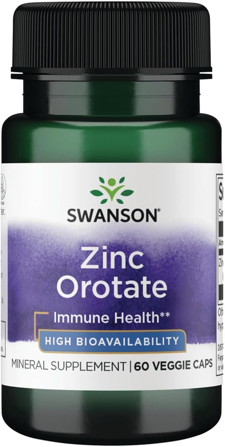 Swanson Zinc Orotate 10 Milligrams Elemental Zinc 60 Veg Capsules