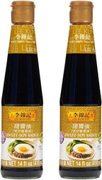 Lee Kum Kee Sweet Soy Sauce (14 oz - 2 Pack), Vegan, Non-GM Soybeans, No Artifical Preservatives - Perfect for Clay Pot Rice, Stir-Fry Noodles, Dumplings, Dips, & Rice Rolls