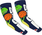 Dinosaur Basketball Player For Cooling Arm Sleeves For Men Women Uv Sun Protection Compression Sleeves For Running Cycling Golf
