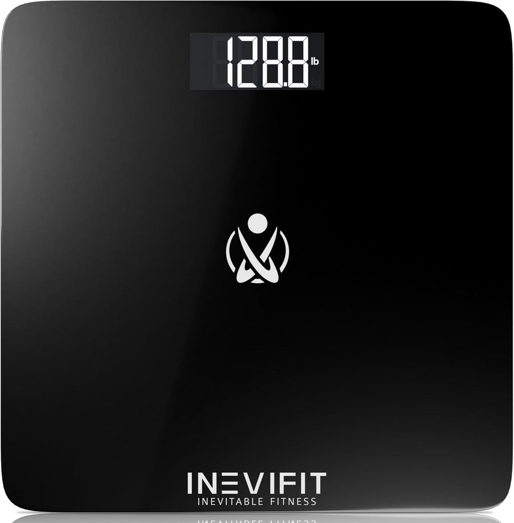 INEVIFIT Bathroom Scale, Highly Accurate Digital Bathroom Body Scale, Measures Weight up to 400 lbs. Includes Batteries