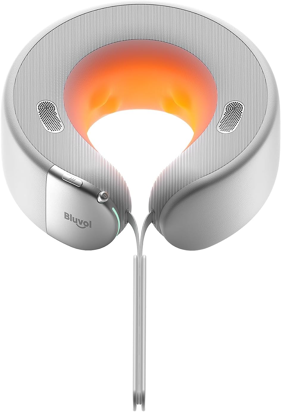 Bluvol Nest 10 Ultra Immersive Heated Neck Massager, Therapist-Style Massage System for Deep Tissue Pain Relief, 360° Immersive Spatial Audio, Cordless Massager for Home, Office, Car, Travel, Sliver
