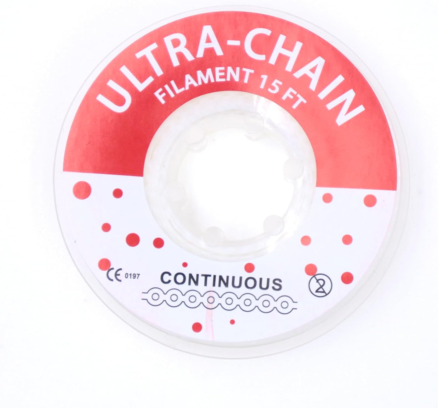 1 Roll/15Ft Orthodontic Dental Elastic Power Chains Dental Elastic Ultra Power Rubber Chain Long Short Closed (White, Continuous)