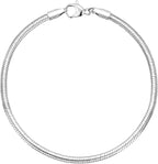 Charm Bracelets for Women, 925 Sterling Silver Plated/14k Gold Bracelet 3mm Dainty Snake Chain Bracelet Men Non Tarnish Jewelry Gifts for Her
