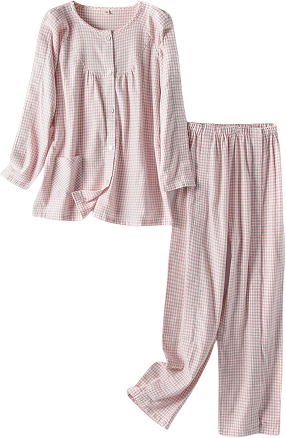 Women’s Bedridden Pajama Set Tear Away Snap Hospital Gown for Post Surgery Recovery Easy Dressing Long Sleeve Patient Clothing(2XL)
