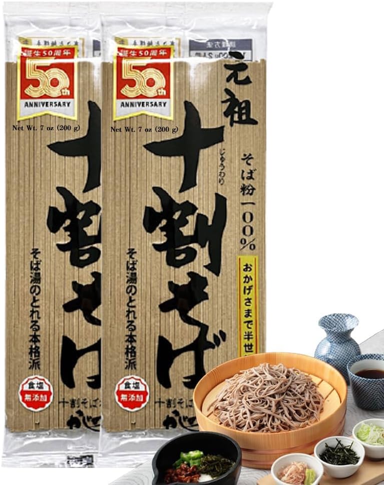 Authentic Japanese Buckwheat Soba Noodles 100% buckwheat flour – Healthy, Gluten-Free, Soba for Hot & Cold Dishes – Perfect for Ramen, Stir-Fry, Salads & More (17oz / 400g) With our original eating instructions Japanese food