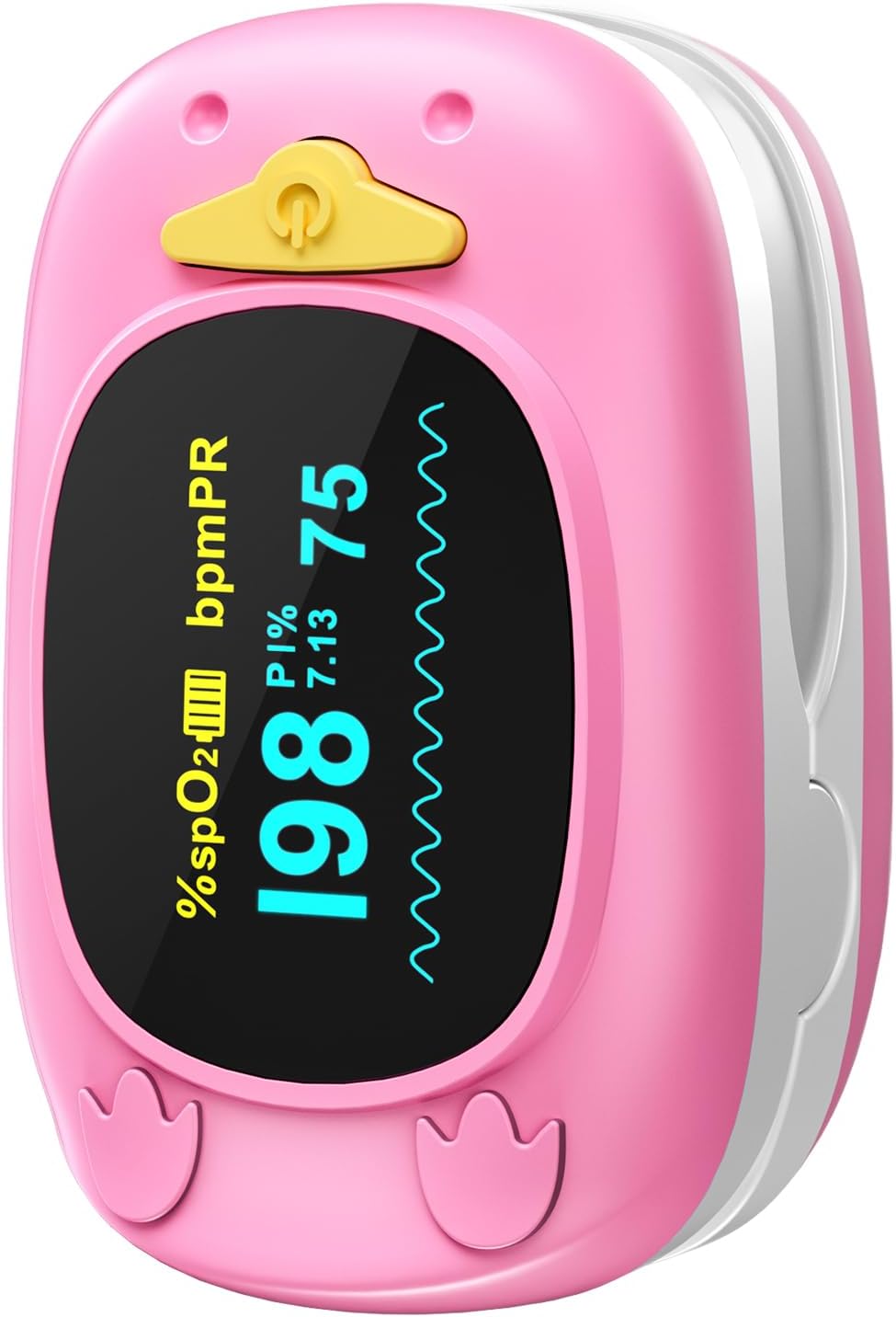 Pulse Oximeter Fingertip, Oxygen Monitor for Kids Children HealthTree Blood Oxygen Saturation Heart Rate Monitor with Large Display, Included with 2 AAA Battery, Automatic Shut-Down
