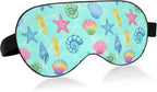 Sleep Mask Light Blocking Seashell Starfish Seahorse Snail Eye Mask for Sleeping with Adjustable Strap Lightweight Eye Covers for Sleeping for Men Women Work Travel Naps