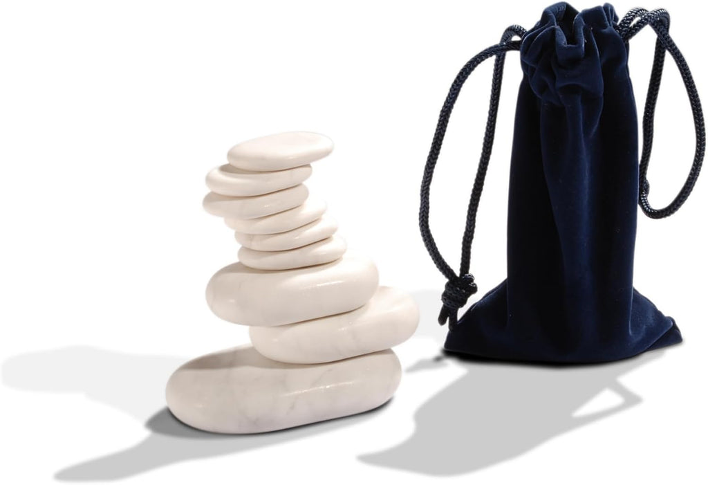 Master Massage Deluxe Standard Marble Cold Stone Set – 9 Pieces per Pack for Professional Massage Therapy