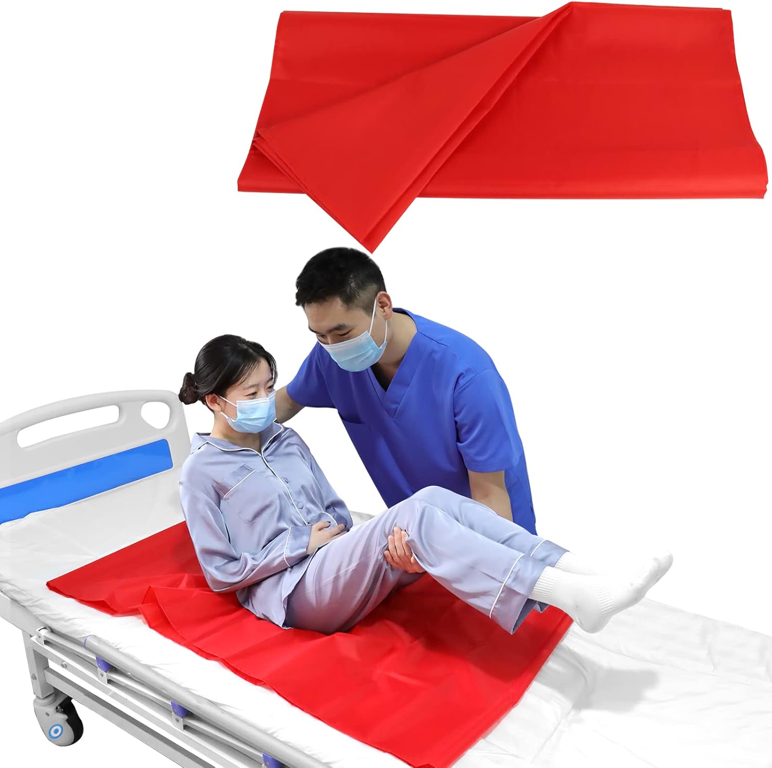 YHK Tubular Slide Sheet for Patient Transfer, Washable Reusable Flat Slide Sheet, Safetysure Transfer Slide for Moving Bedridden Patients, Slides for Cars, Hospital Bed, Home Care (28.3" x 47.2")