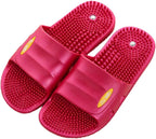 Massage Slippers for Men and Women,Magnetic Therapy Massage Shoes,Foot Reflex Zones Acupressure Massage,Reflexology Foot Massage Sandals (Size:EU 42,Color:Wine red)