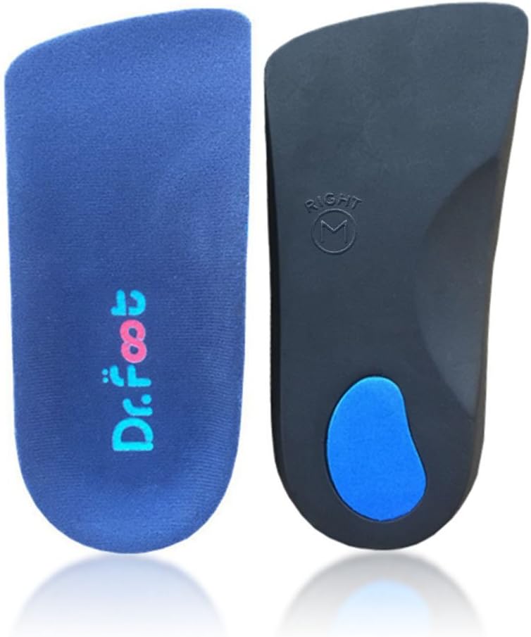 Dr. Foot's 3/4 Length Orthotics Insoles - Best Insoles for Corrects Over-Pronation, Fallen Arches, Fat Feet - Plantar Fasciitis, Heel Spurs and Other Foot Conditions -1 pair (S - W7-8.5 | M5.5-7)
