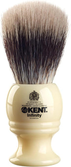 Kent INF1 Infinity Ultra-Soft Silvertex Bristles Shaving Brush Synthetic Bristles Crimped to Emulate Real Badger Bristle for Ultimate Shave Experience Perfect Lather for Shave Cream and Shaving Soap
