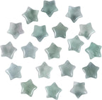 Nupuyai Set of 10 Mini Crystal Star Shape Pocket Palm Stone, Healing Reiki Worry Crystal Stone for Anxiety/Yoga Meditation/Energy Balancing, Fluorite