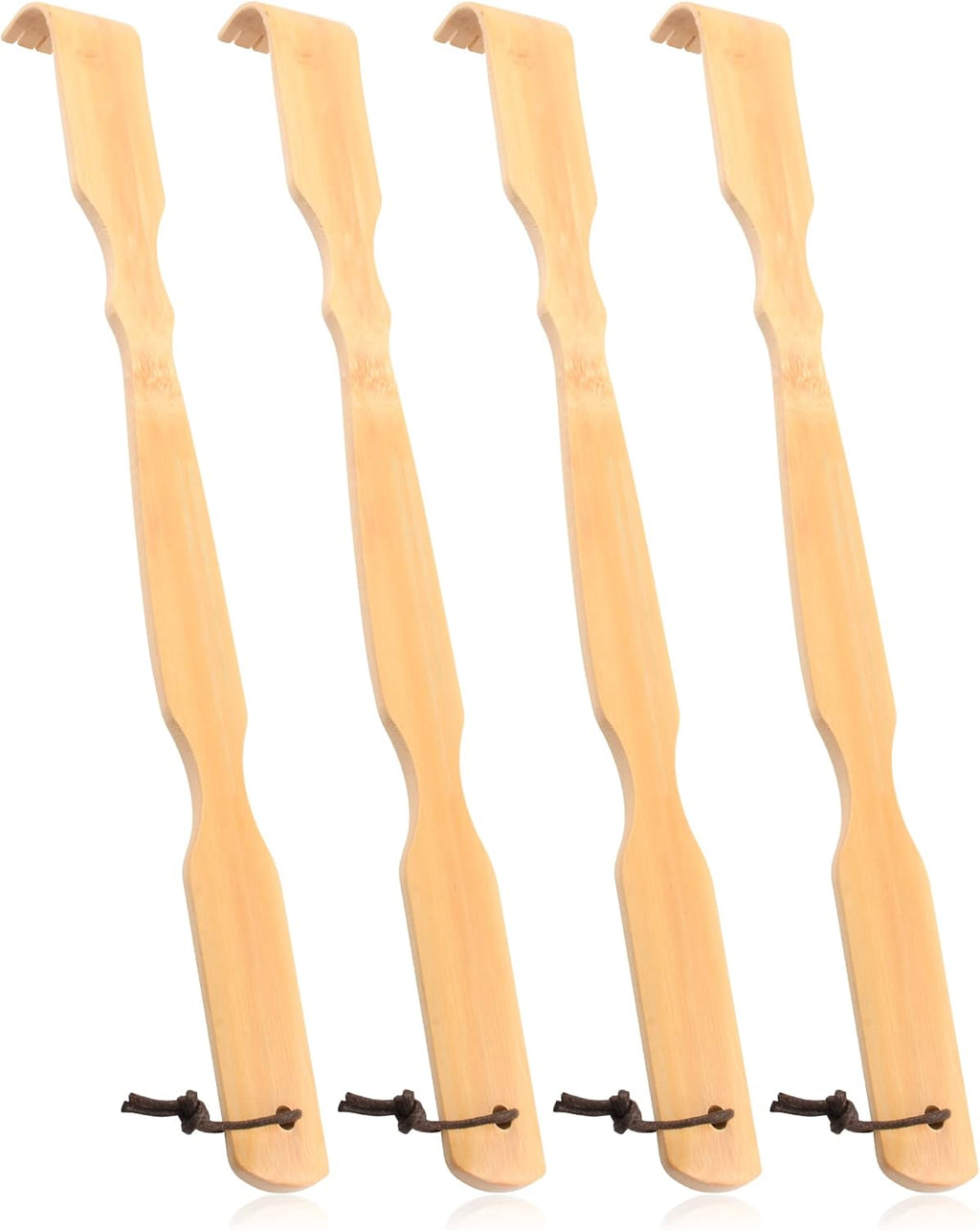 Renook Wooden Bamboo Back Scratcher, 17" Natural Handmade Back Scratchers for Men and Women, New Upgraded Long Handle Back Massager, Relaxation Gifts for Mom and Dad