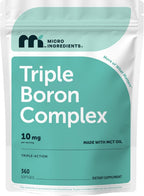 Micro Ingredients Triple Boron Complex 10mg Per Serving, 360 Softgels with MCT Oil | Boron Supplement for Men & Women | Boron Glycinate, Citrate & Aspartate Triple Action Formula | Non-GMO Gluten Free
