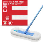 E-Cloth Flexi-Edge Floor & Wall Duster, Reusable Dusting Mop for Floor Cleaning, Floor Cleaner Ideal for Harword, Tile, Laminate and Other Hard Surfaces, 100 Wash Guarantee, 1 Pack