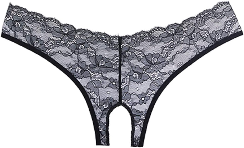 Allure Lingerie - Adore Crush Lace Open Panty Black O/S