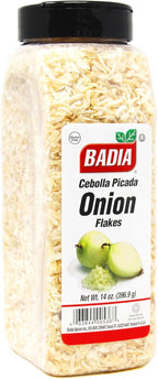 Badia Onion Flakes, 14 oz - All Purpose Dried Onion for Soups, Stews, Sauces, Meats, Vegetables, and Everyday Recipes, Gluten Free